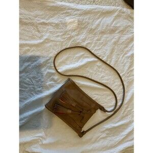 Fossil, Claire, Mini Tech, Tan, Leather, Small, Crossbody, Tassel Closure
